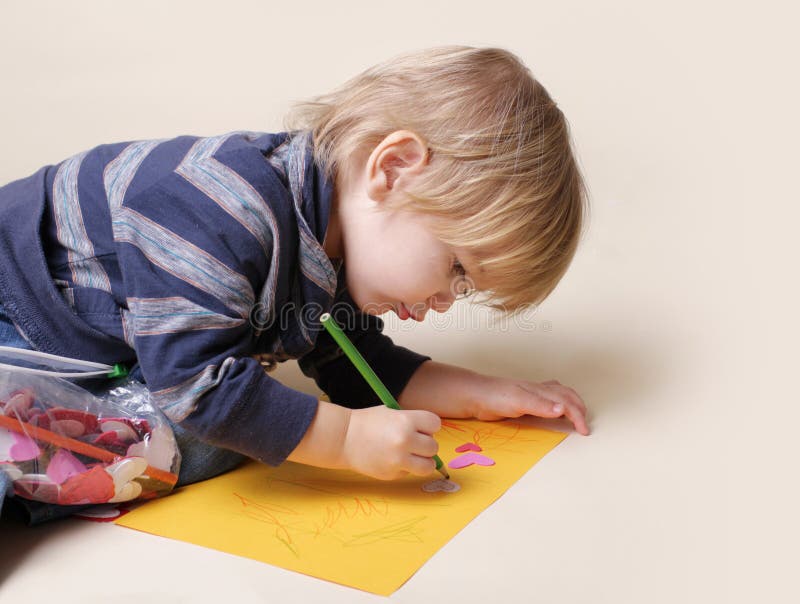 Child s crayon drawing stock photo. Image of format, abstract 30128422