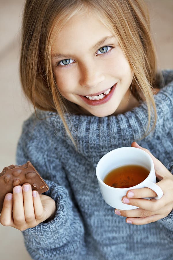 Child drinking tea