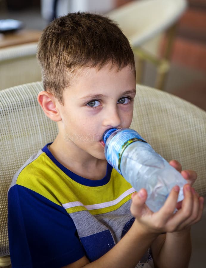 Handsome Boy Drinking Water Stock Image Image of drink, hydration