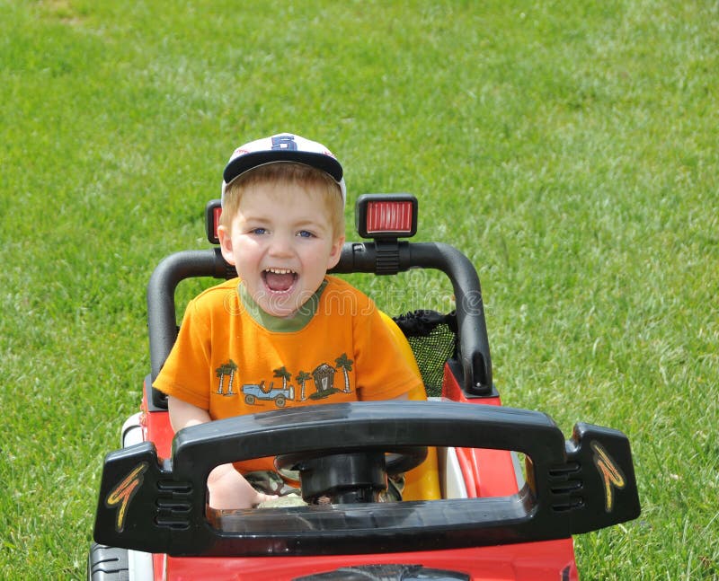Child Driving Toy Car Stock Photo Image 5238180