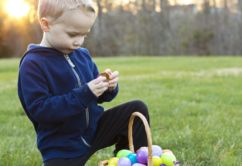 Child at an Easter Egg Hunt Stock Image Image of grass, caucasian
