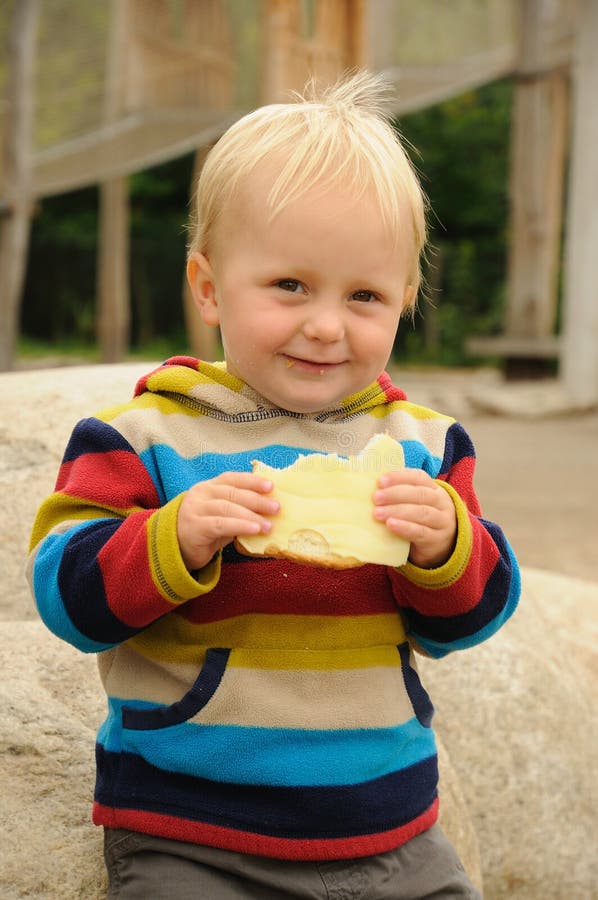 Child eating bread