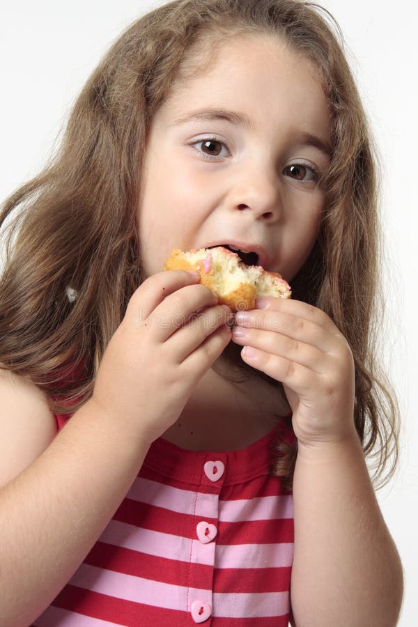 Child Eating Junk Food Donut. Stock Image - Image of messy, person: 8385921