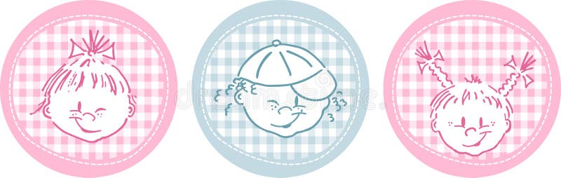 Child Face Labels stock vector. Illustration of vector 82102979