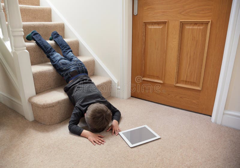 Child falling down the stairs