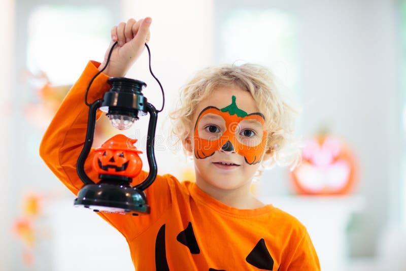 Child on Halloween stock image. Image of fall, happy - 126711551
