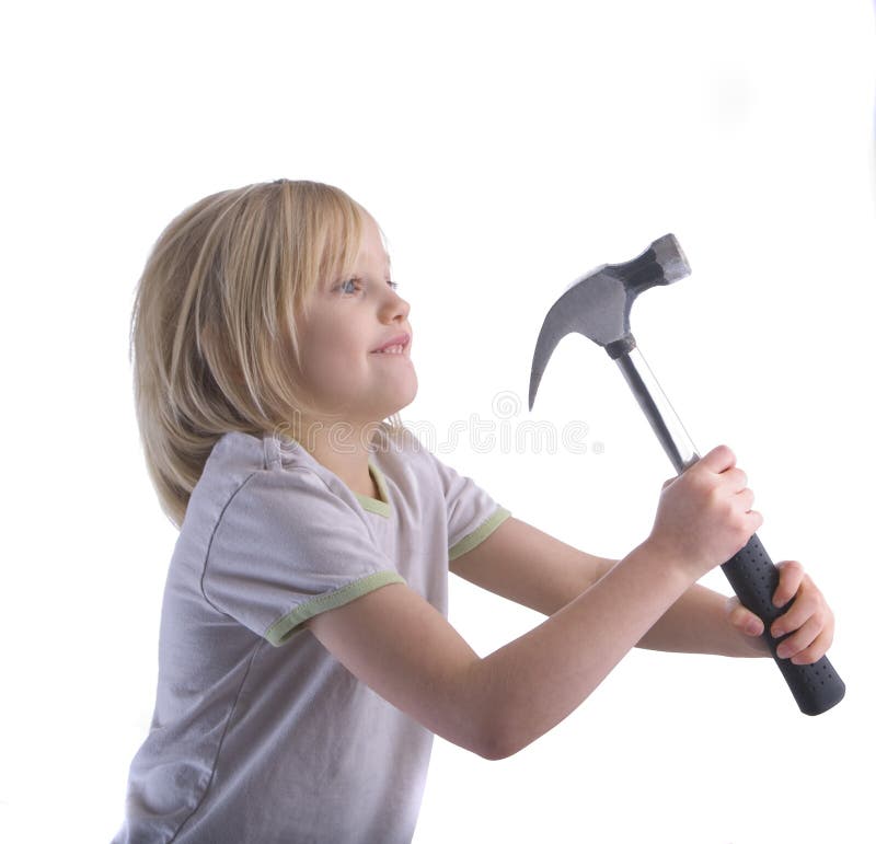 Child Hammering stock photo. Image of construction, build 7508108
