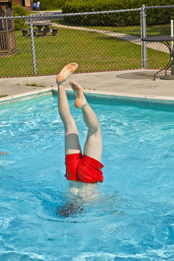 Child has fun in the pool