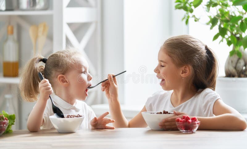 Child having breakfast