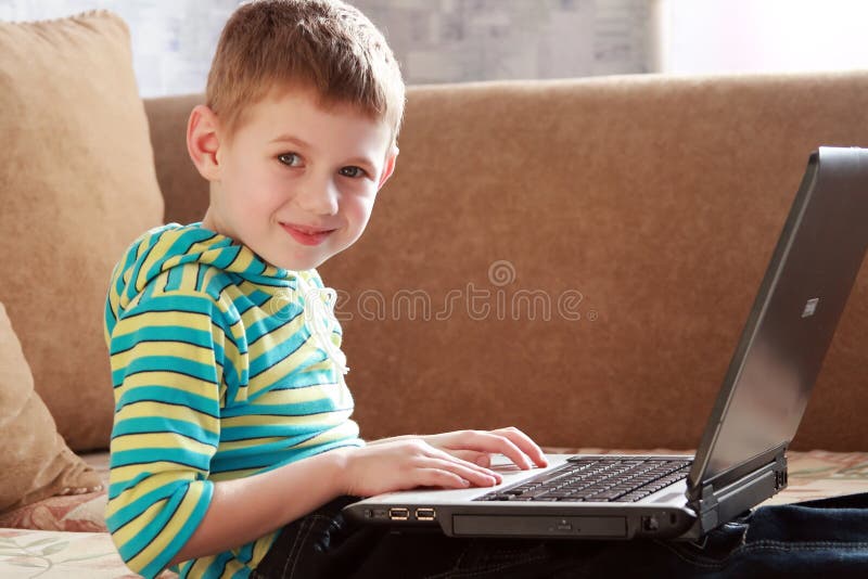 The child with laptop