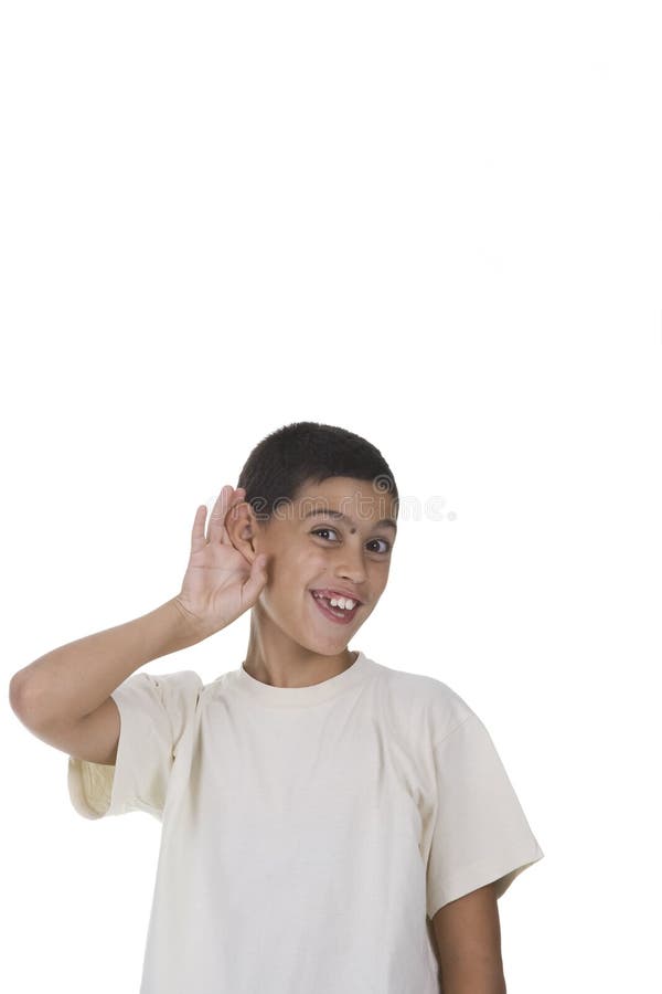 Child listening. royalty free stock photos