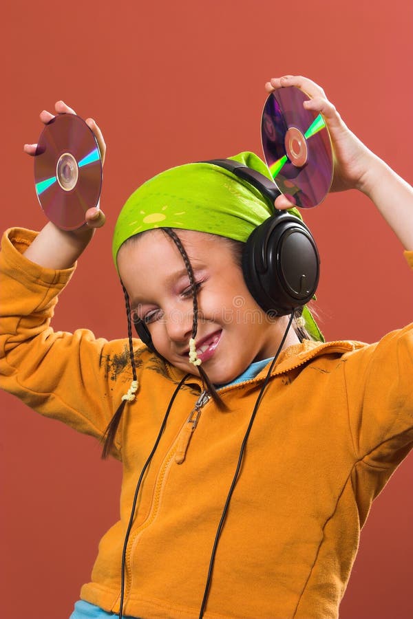 Child listening music