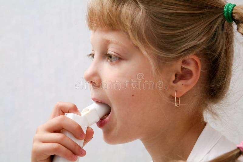 Child making inhalation