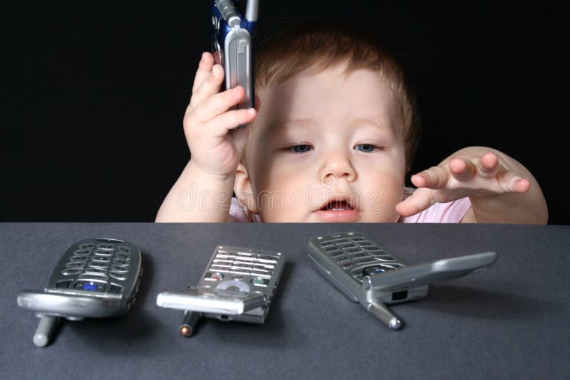 Child with mobile phones