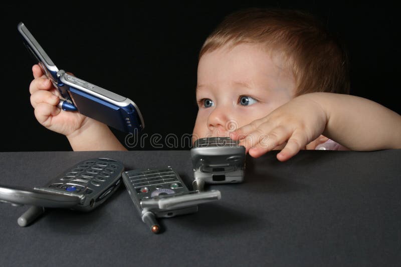 Child with mobile phones