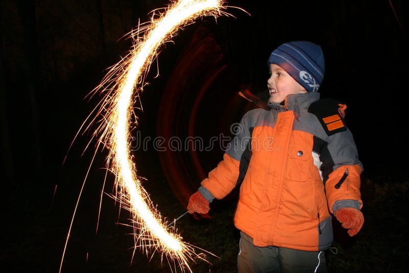 Child with moving sparkler 2