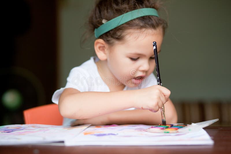 The child painting a picture royalty free stock photo The child painting a picture royalty free stock photo