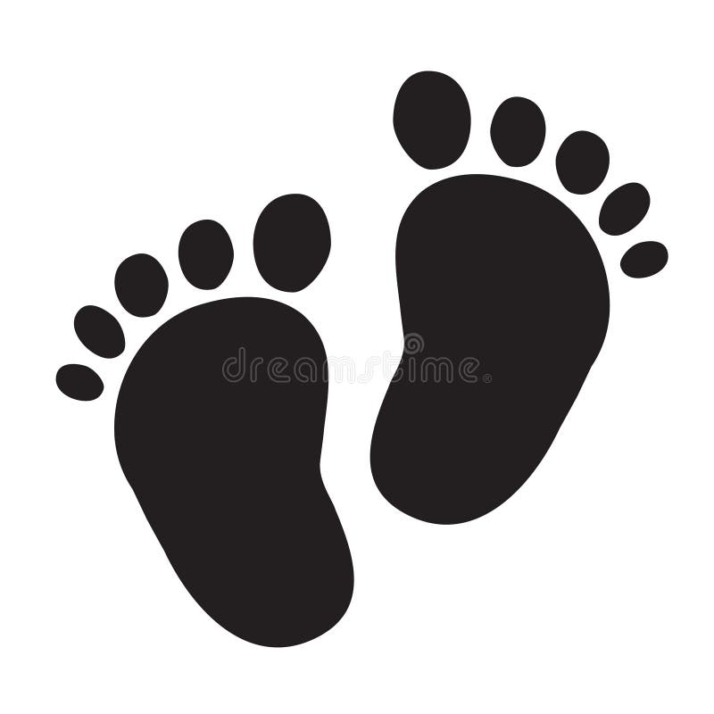 Child pair of footprint icon on white background. flat style. child footprint icon for your web site design, logo, app, UI. baby` stock illustration Child pair of footprint icon on white background. flat style. child footprint icon for your web site design, logo, app, UI. baby` stock illustration
