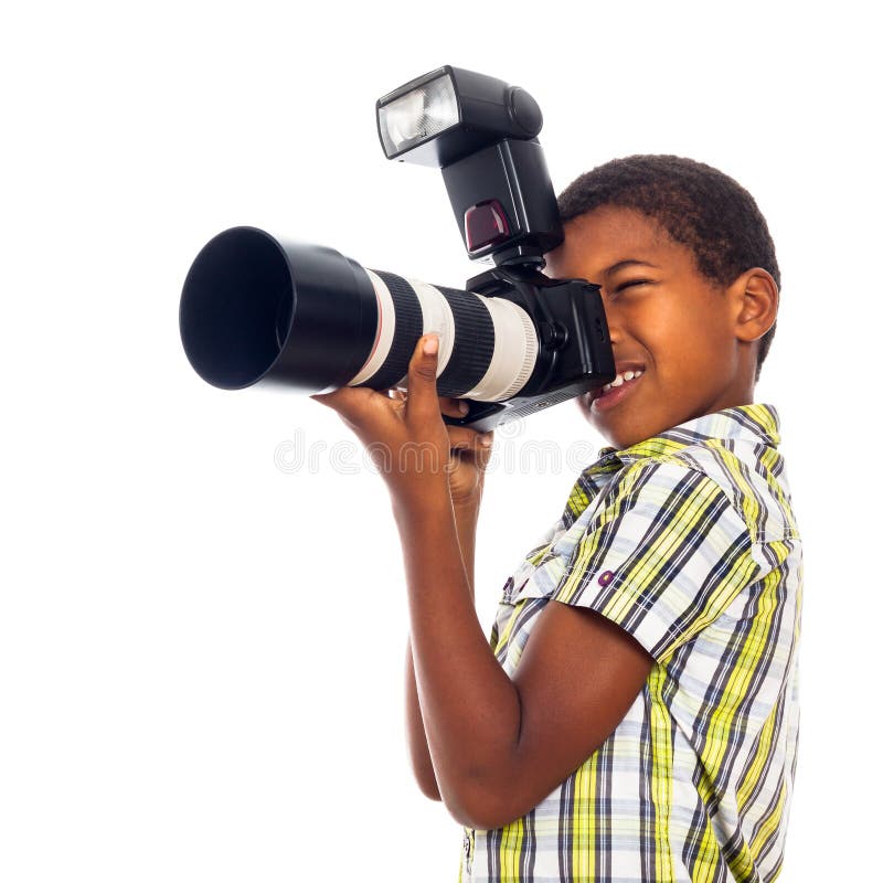 Child photographer with professional camera