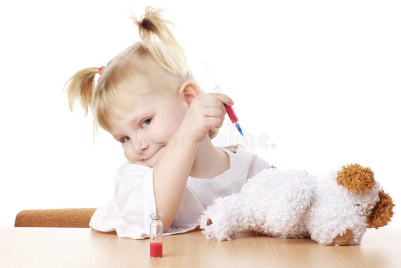 Child playing as a doctor