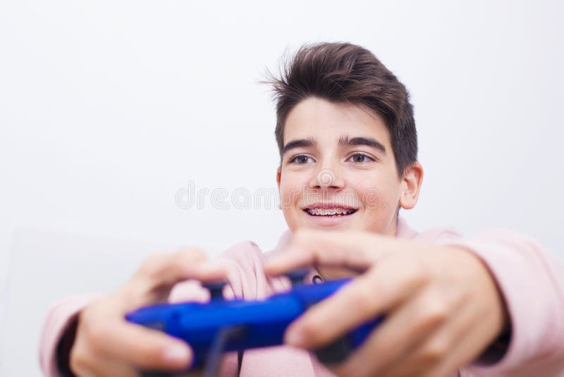 Child Playing with the Joystick, Video Game Stock Photo Image of