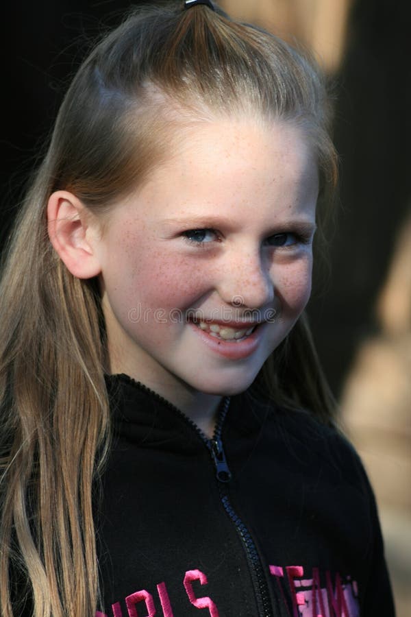 A beautiful white caucasian girl child portrait