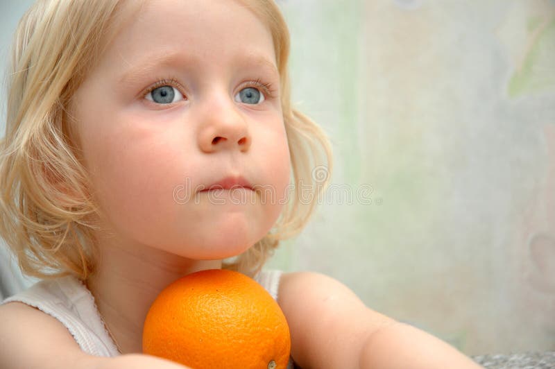 Babby and fruits stock image. Image of child, lime, mandarin 4261029