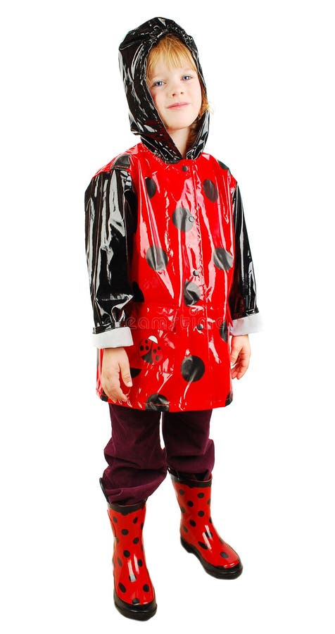 Child in rain coat.