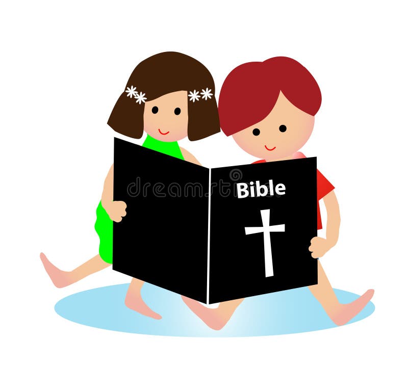 Child reading bible stock vector. Illustration of child - 31442425