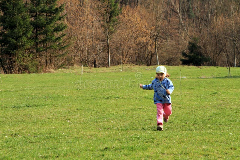 Child running royalty free stock photography