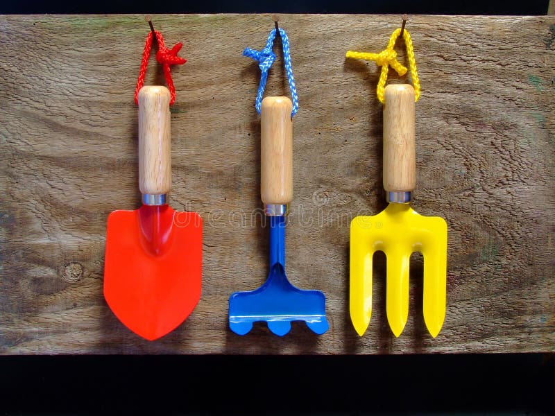 Child s Gardening Tools stock image. Image of bright, garden 7329099