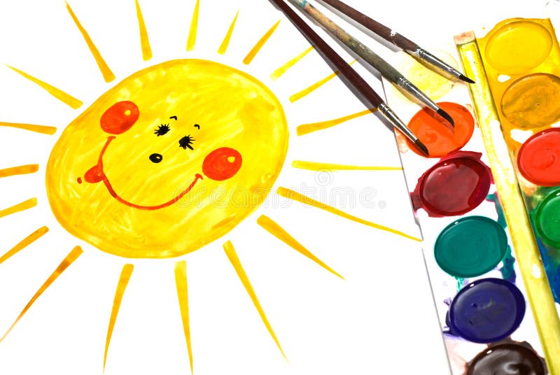 Child s Painting of smiling sun