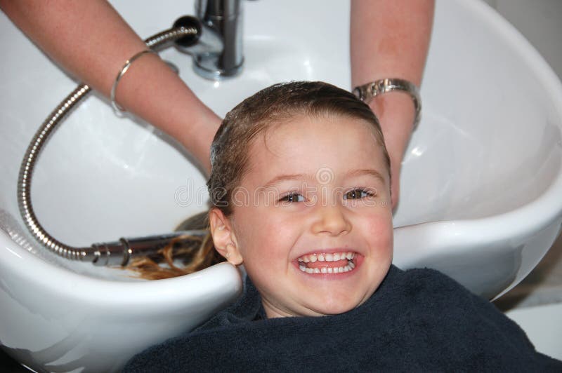 Child s shampoo stock image. Image of happy, hairdresser 12278313