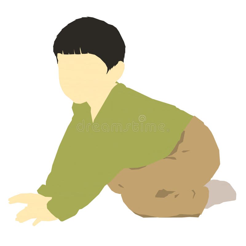 Child Sitting 4 Vector Illustration