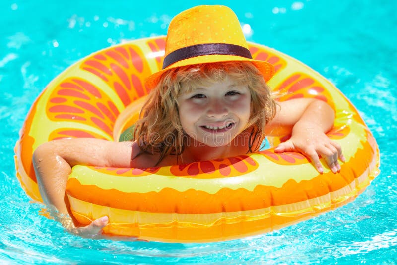 Child Splashing in Swimming Pool. Active Healthy Lifestyle, Swim Water ...