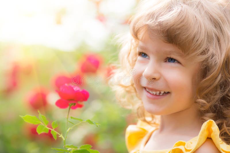 Little Boy on the Spring Meadow Stock Image Image of flower, spring