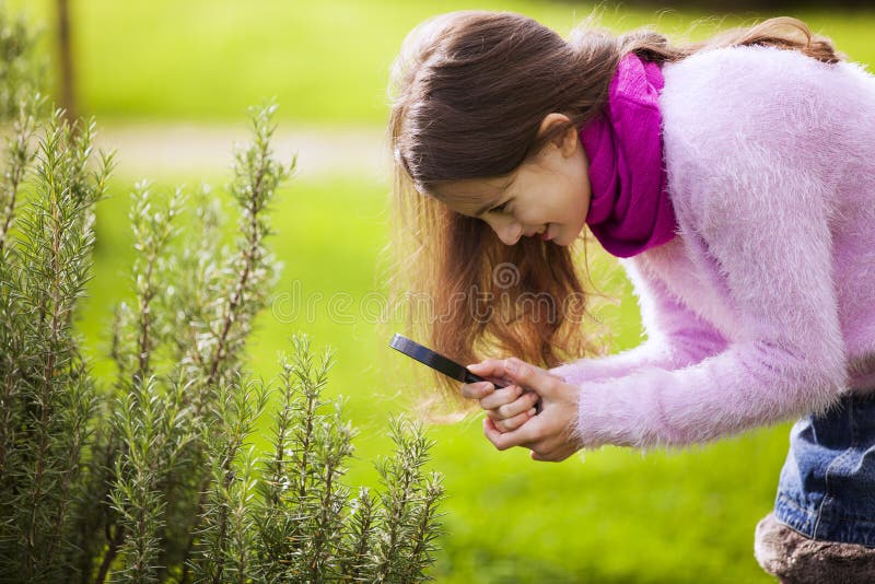 Child studing biology