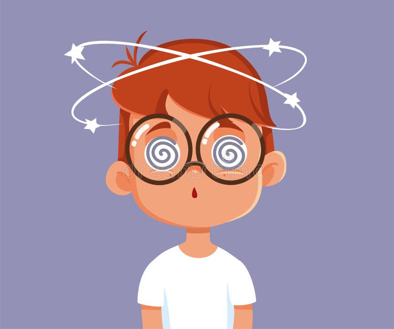 Little Boy Feeling Dizzy and Nauseated Vector Cartoon Stock Vector -  Illustration of dizziness, face: 250127948