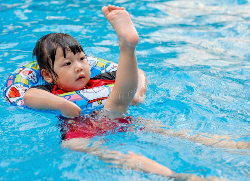 The child swimming