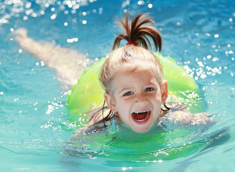 Child swimming in pool stock photo. Image of enjoyment - 20835538