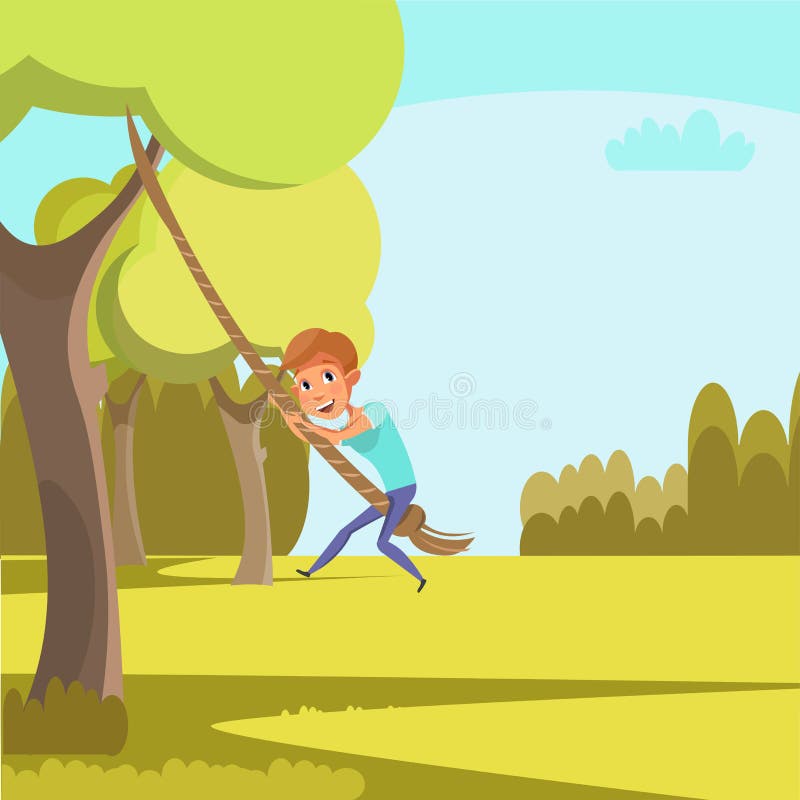 Man Climbing On A Tree Vector Illustration Royalty-Free Stock Image -  Storyblocks