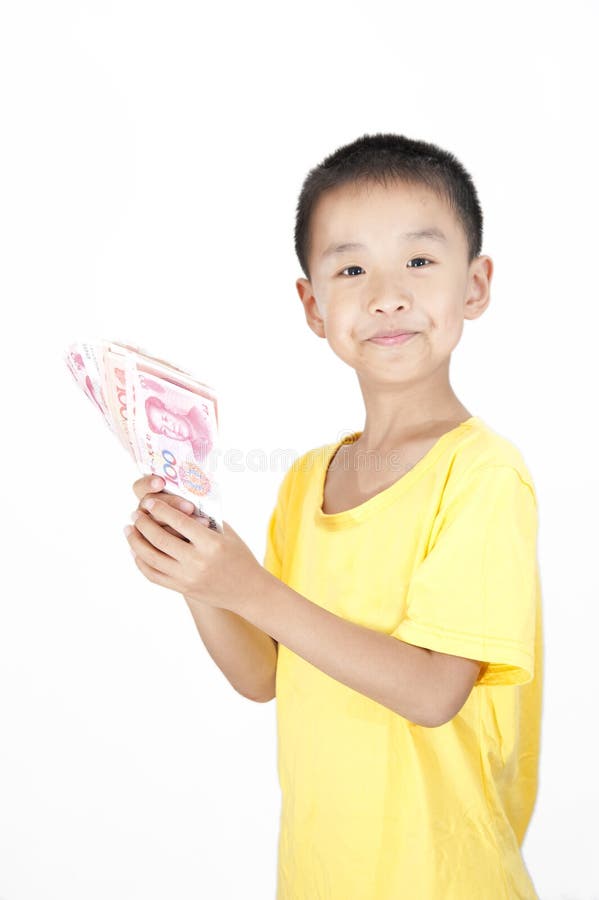 A child take money