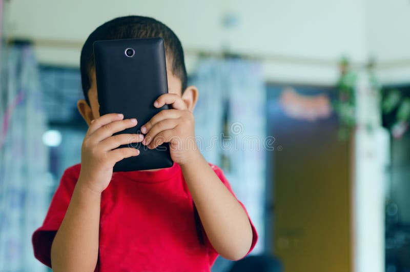 Child Taking Picture With Mobile Phone Camera Stock Photo 