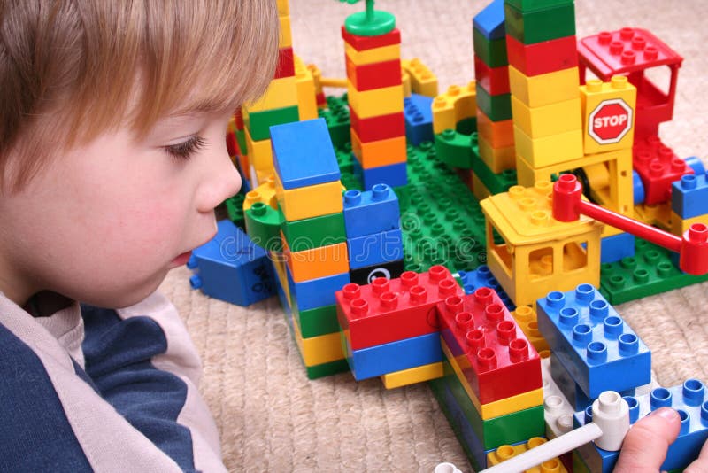 Child with toy blocks