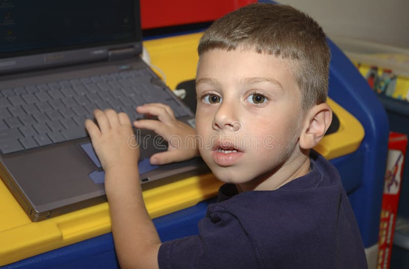 Download Child Using Computer stock photo. Image of portrait, young - 16870