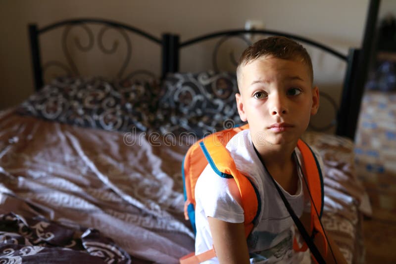 Child watching TV on bed stock images Child watching TV on bed stock images