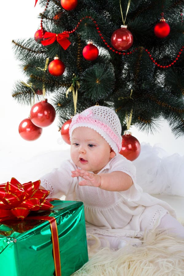 Child with xmas decoration stock image. Image of happiness - 34057229