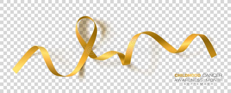 Yellow ribbon isolated transparent background Vector Image