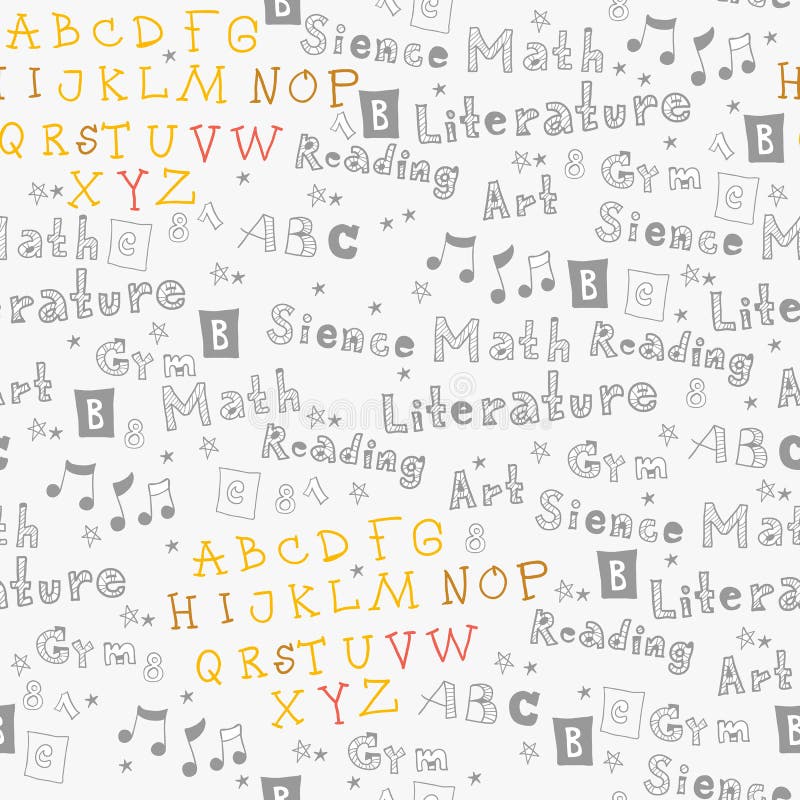Childish English school text seamless pattern royalty free illustration Childish English school text seamless pattern royalty free illustration