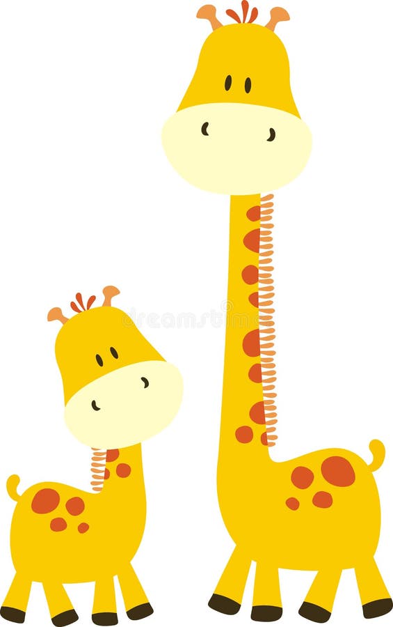 Childish giraffe and mommy stock vector. Illustration of childlike